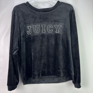 Y2K Juicy Couture Gray Velour Spellout Sleepwear Top Size Large